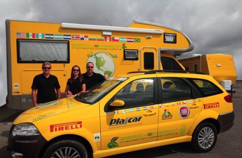 Un Fiat Palio eléctrico recorre Latinoamérica