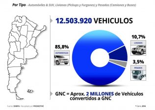 Circulan en Argentina más de 12,5 millones de vehículos