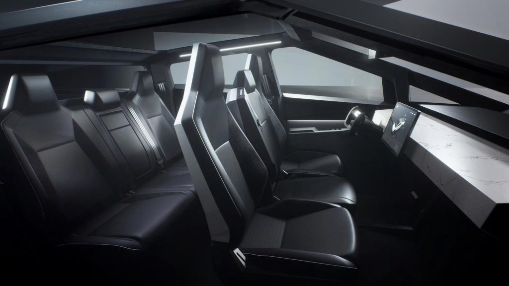 Interior Tesla Cybertruck pick up eléctrica