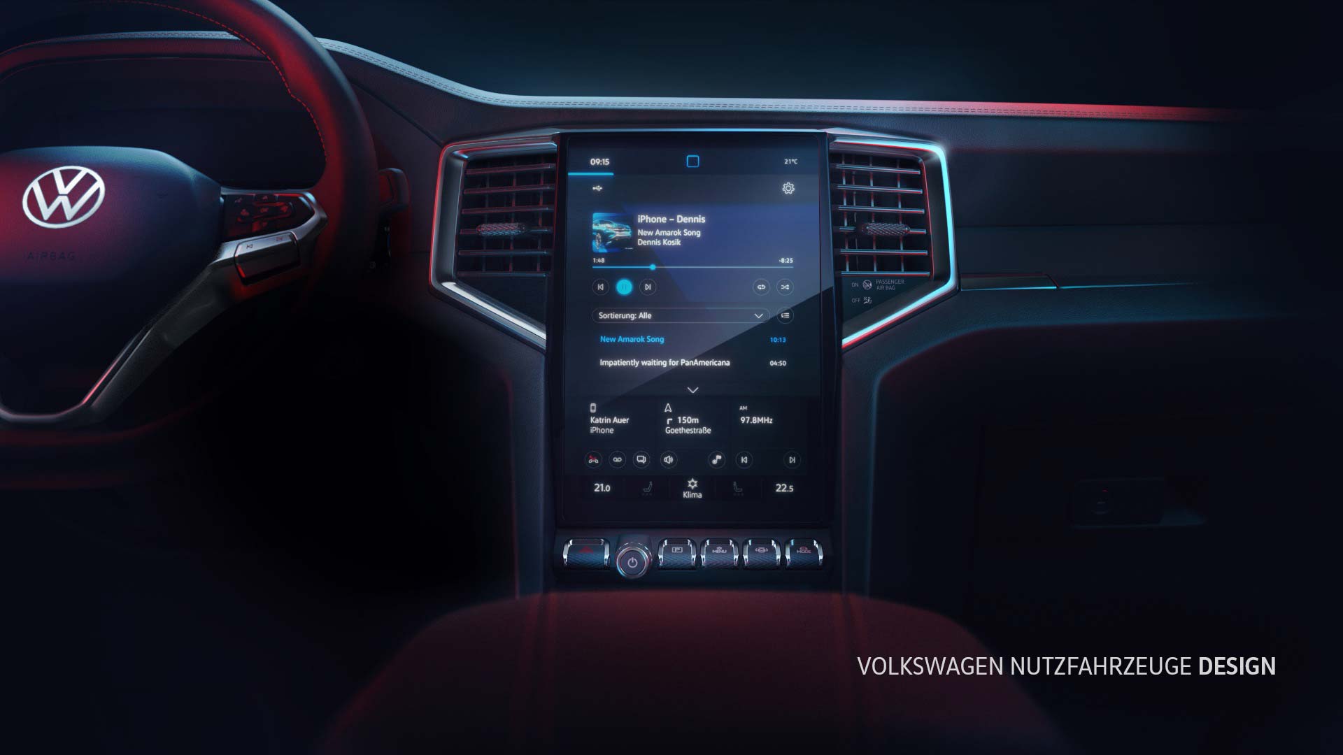 Interior nueva Volkswagen Amarok 2023