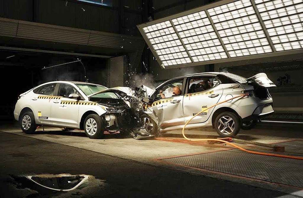 Prueba choque Hyundai Accent y Grand i10